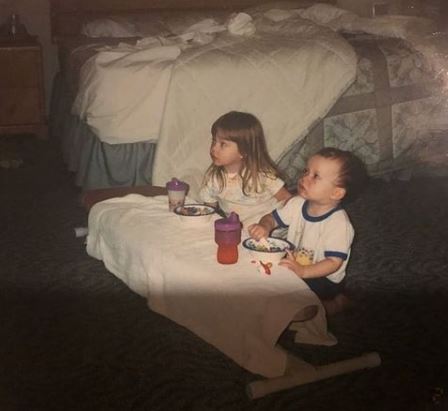 Childhood Picture Of Sydney Sweeny With Her Brother